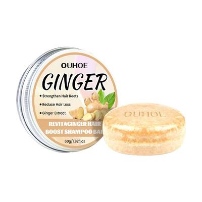 OUHOE Ginger Hair Growth Shampoo Bar, Hair Prevention Oil Control Herb Shampoo Bar 60g
