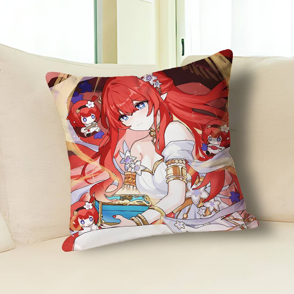 

H-Honkai Star Rail T-Tribbie Various Sizes Square Pillow Case For Car Home Bedchamber Decor Custom Valentine gift 30cmx30cm