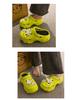 Women's Summer Platform Sandals: Closed-Toe Slippers with Thick Soles, Pearl Rhinestones, Chain Accents.