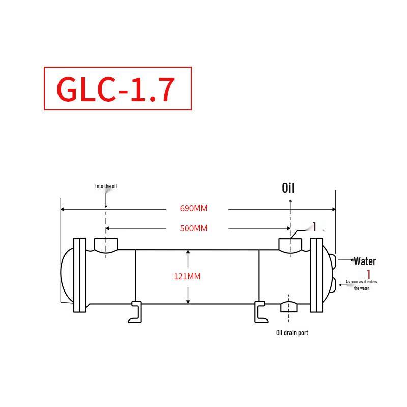 Yundu GLC2-1.7 Shell and Tube Hydraulic Oil Water Cooler