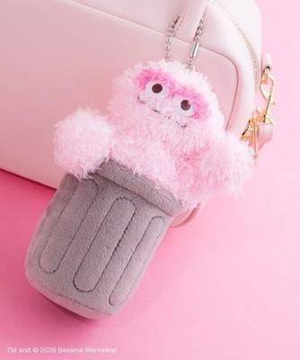 SESAME STREET Plush Charm Mascot Oscar Pink From Japan