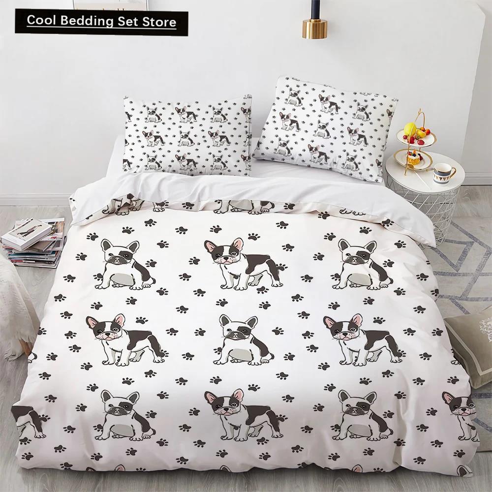 Corgi Dog King Queen Duvet Cover Yellow Cartoon Puppy Bedding Set For Kids Boys Girls Kawaii Pet Animal Pink 2/3Pcs Quilt Cover