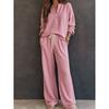 QICED Women's Fashion Casual Long Sleeve V Neck Pants Suits
