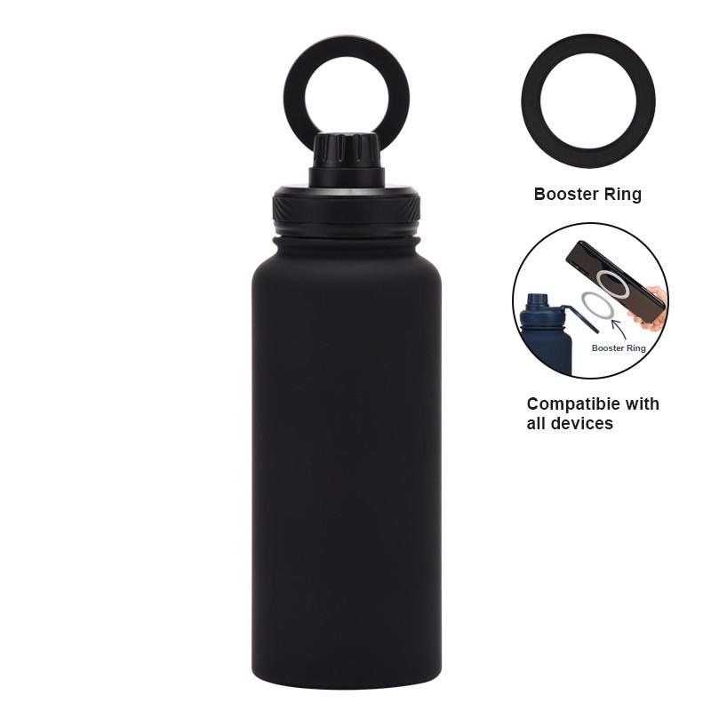 1L Vacuum Insulated Stainless Steel Travel Mug With Magnetic Phone Holder Leakproof Sport Water Bottle Outdoor Hiking Camping