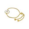 Bracelet - Luxenter - Alphabet V - Nacre blanche - finition or jaune 18K - Bijou personnalisé