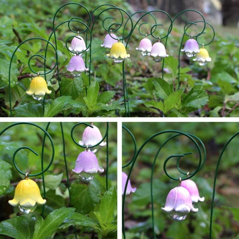 Beautifully Crafted Flower 9Pieces Quality Resin Orchids Garden Stakes Decorations for Indoor Outdoor Decoration