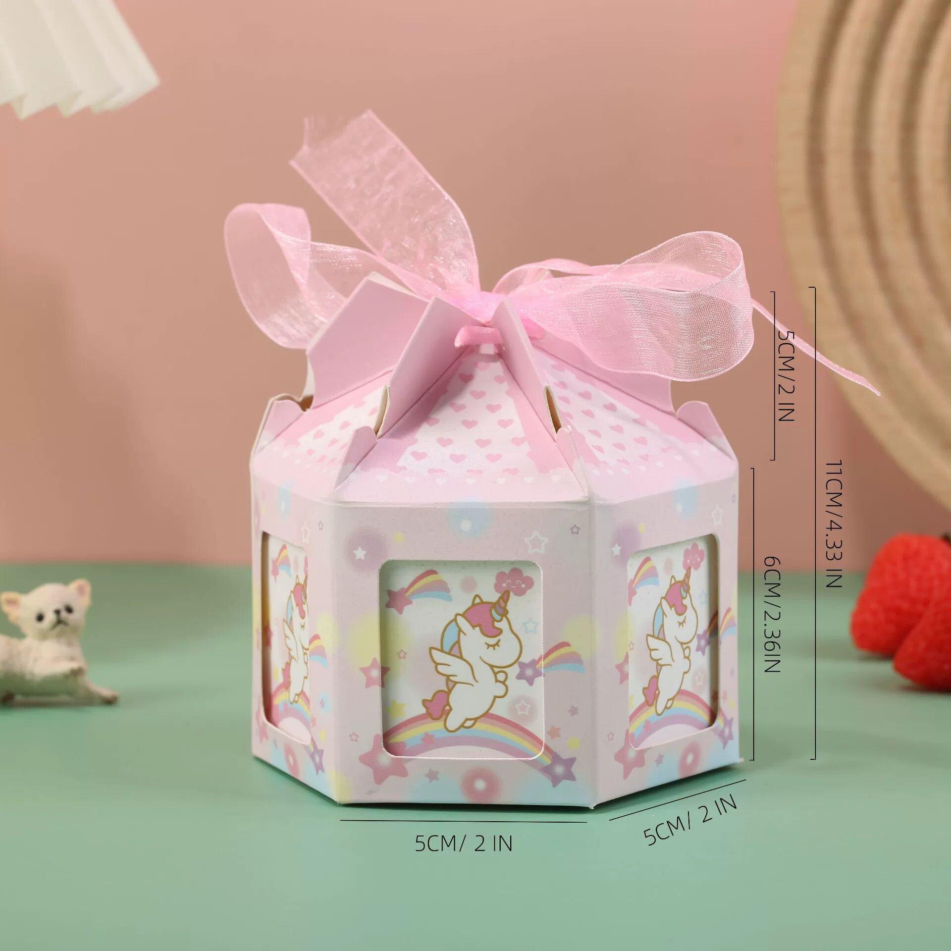 

30PCS Creative new octagonal box carousel candy box wedding candy box wedding souvenir 9.5x9.5x11cm
