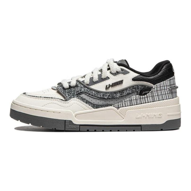 Li Ning 001 BTC Slip Resistant Cushioning Abrasion Resistant Support Low Top Skateboard Shoes Women's White Black AGCU086-1