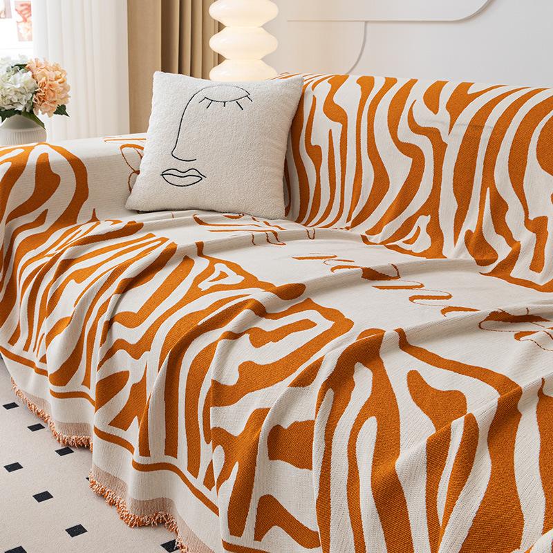 Zebra Pattern Chenille Sofa Cover Cloth Four Seasons Universal One-Piece Sofa Cushion