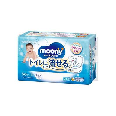 Unicharm Muni Flushable Butt Tissues (50 Sheets X 3 Pack)