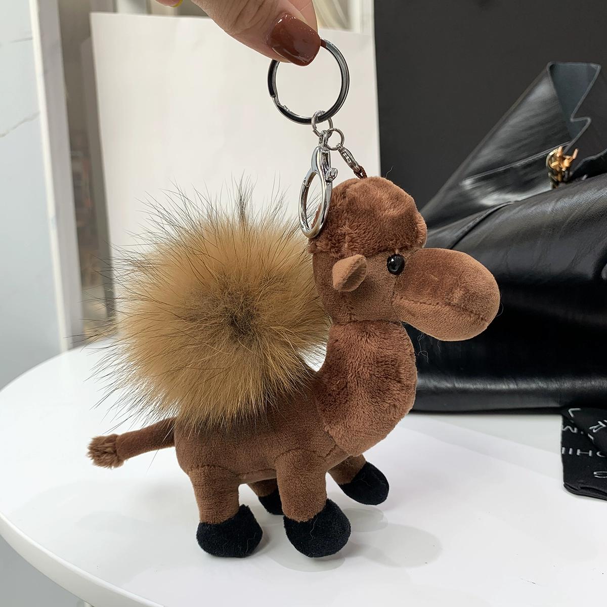

Милый брелок-пушистый шарик из верблюжьей шерсти, плюшевая кукла, подвеска для сумки, мультяшная серия, брелок для автомобиля