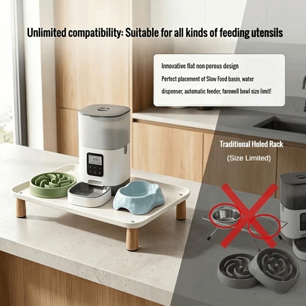 Raised Edge Elevated Pet Feeding Stand Sturdy Pet Feeder Stand Pet Supplies Raised Feeder Home