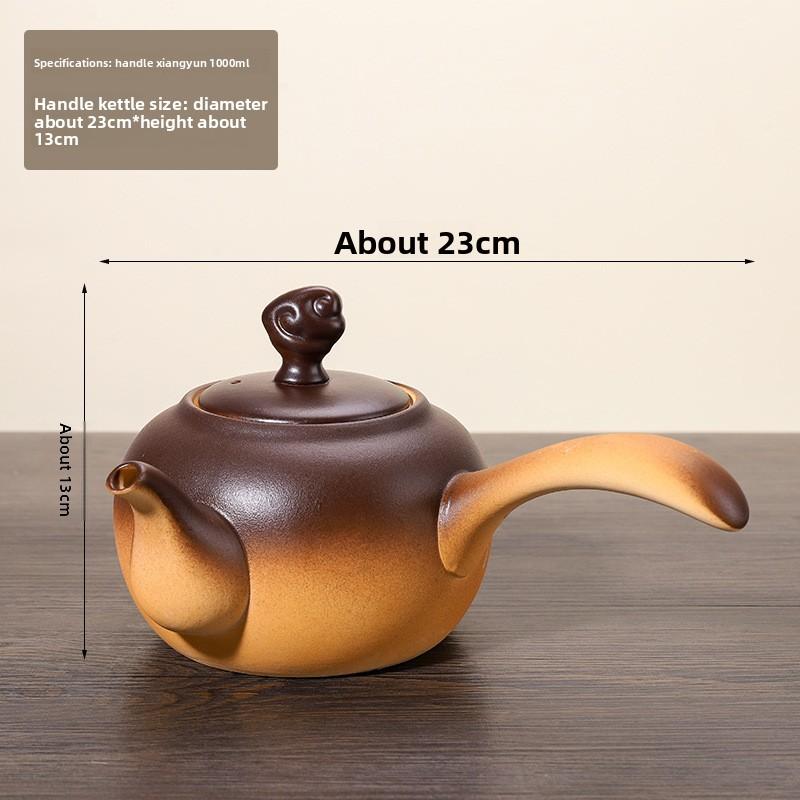 Outdoor Indoor Charcoal Tea Kettle with Hook Glass Cup for Home Use