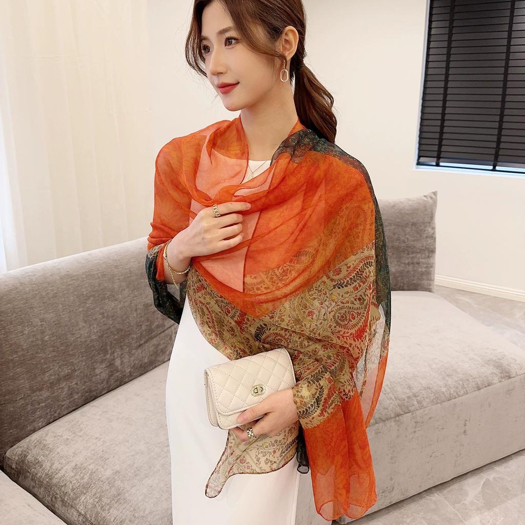 Spring Summer Women Large-size Gauze Beach Shawls Muslim Hijabs Travel Thin Sunscreen Scarf/Scarves