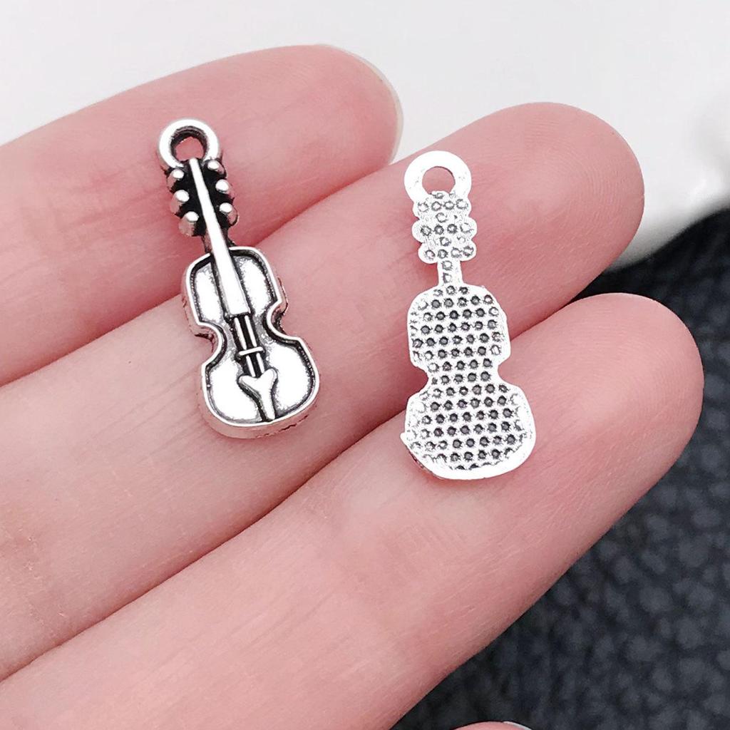 Mixed 30-Piece Musical Instrument Alloy Pendant Set with Guitar, Notes, and Mini Music Jewelry Accessories