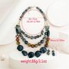 Layering Beaded Collarbone Necklace Set with Matching Earrings Fashionable Multi Strand Acrylic Jewelry For Women