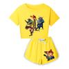 Kids Summer Sport T-Shirt And Shorts 2 Piece Outfit Tracksuit Set Short Sleeve Print Crop Tops With Clothing Set