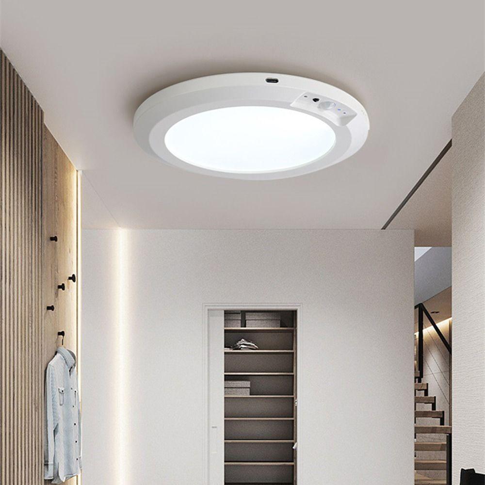Round Ceiling Light Wireless Induction Night Light Easy To Install LED Closet Lamp  Entrance
