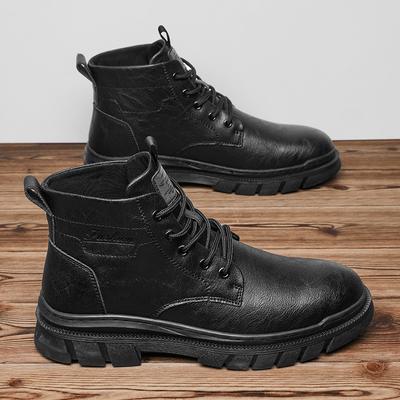 Fashion Winter Men's Boots New High Top Warm Boots Men Casual Shoes Non-Slip Outdoor  Boots Leather Designer Work Tooling Boots