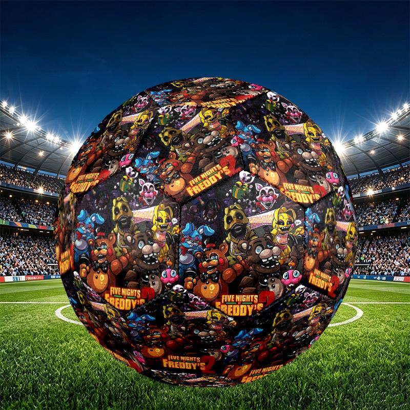Five Nights at Freddy's Print Size 5 Soccer Ball, PU Wear Resistant Football for Match Training and Daily Practice, Birthday Gift for Soccer Fans