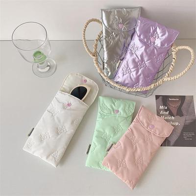 Bonita y Dulce Estuche con Lazo Gran Capacidad Portátil Bolso de Almacenamiento para Gafas de Mujer Bolso de Maquillaje para Niña Estuche para Bolígrafos de Estudiante Regalos