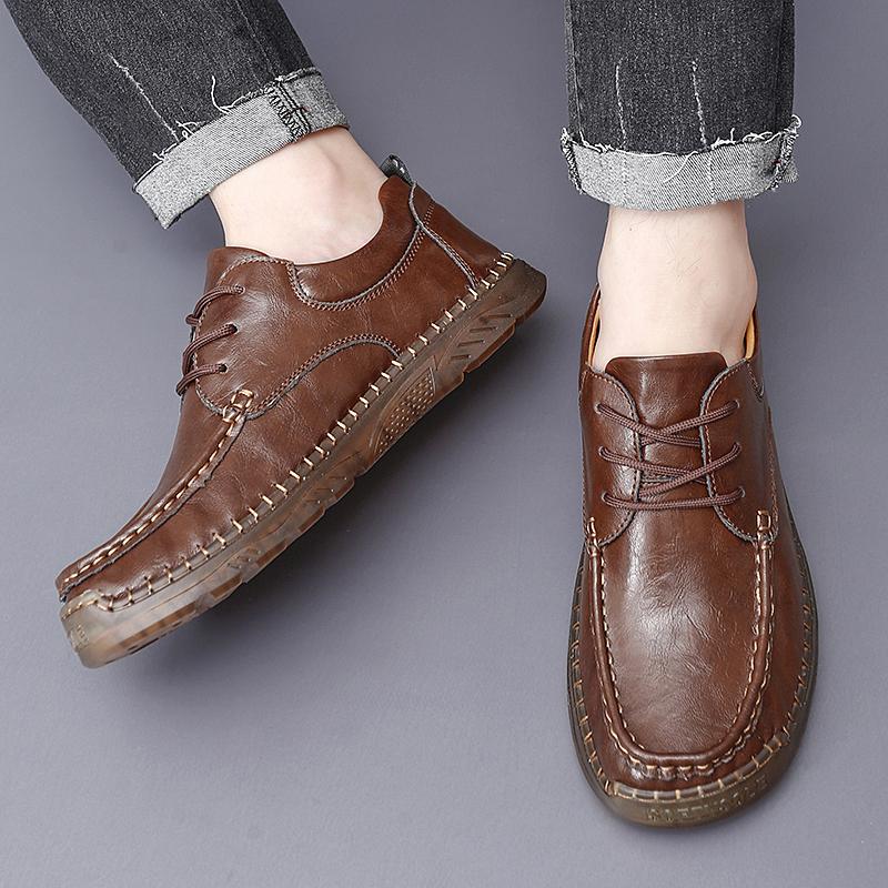 Golden Sapling Classics Men's Casual Shoes Retro Leather Flats Party Shoes for Men Leisure Business Flat Male Moccasins