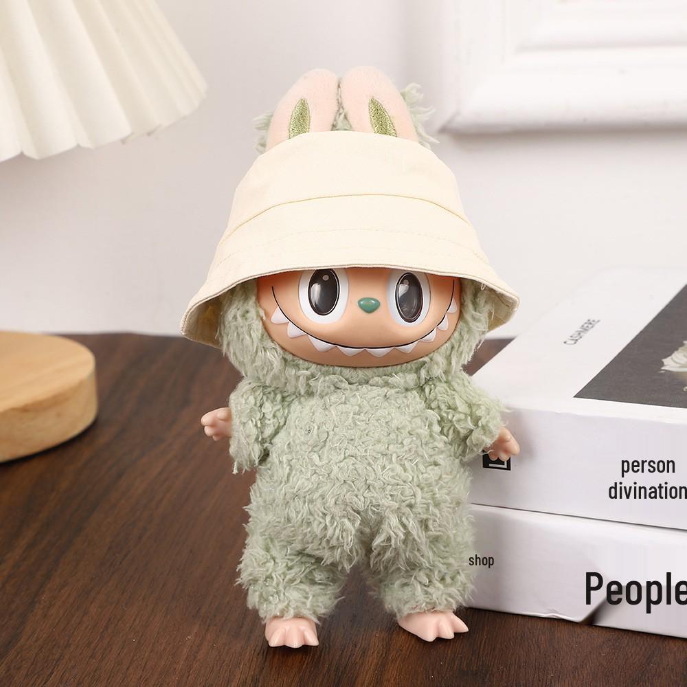 Labubu Doll Outfit Set: Fisherman Hat & Overalls for 1st/2nd Gen Dolls