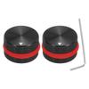 Uxcell 2pcs Aluminum Potentiometer Knobs Volume Audio Control Knobs X 25mm Screw Type Potentiometer for Guitar and Black Bright Red Rubber Ring Wrench
