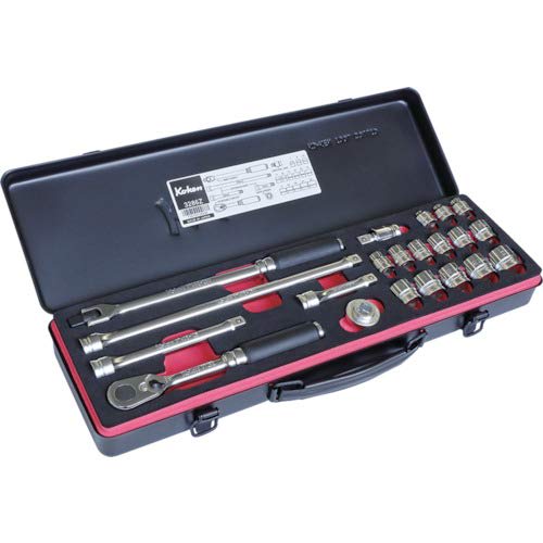 Yamashita Industrial Research Institute Ko-ken 3286Z Z-EAL 3/8" (9.5mm) Drive Socket Wrench Set, 21 Pieces, 3286Z