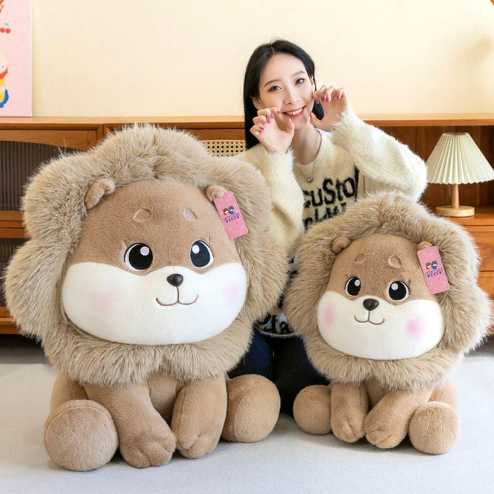 Fluffy Lion Plush Toys PP Cotton Forest Animals Stuffed Doll  Children Girl