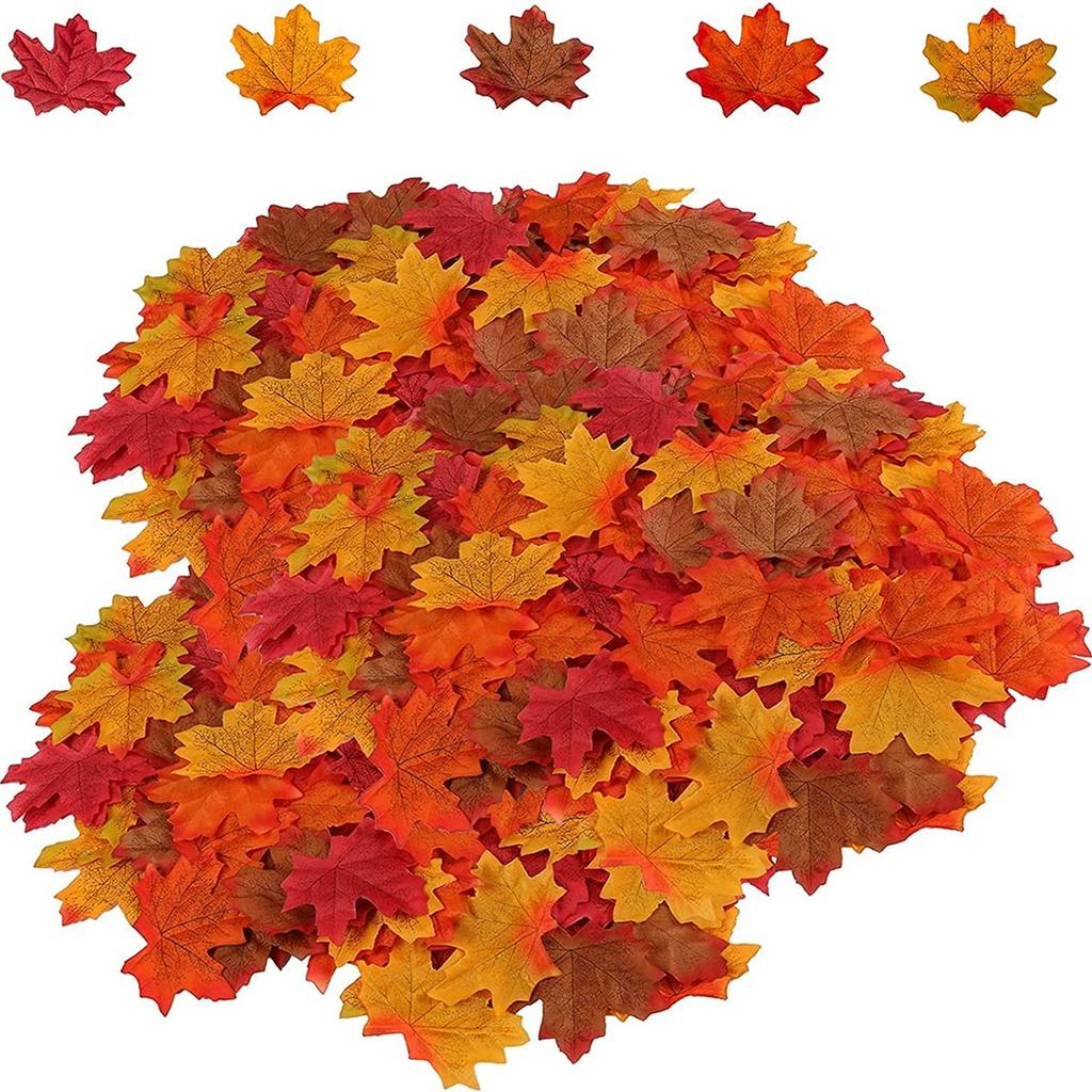 Artificial Plants Silk Maple Leaf Halloween Festival Party Scene Decoration Fall Home Room Vase Table Wedding Scrapbook Art Wall