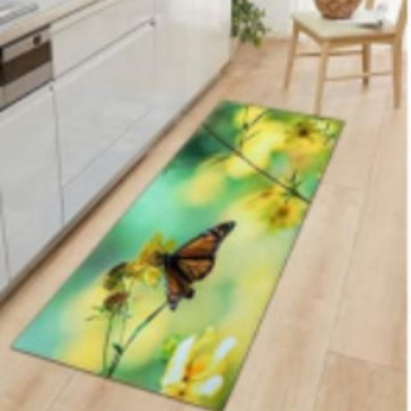 Cool Flower Pattern Sand Wardrobe Shoe Cabinet Long Floor Mat