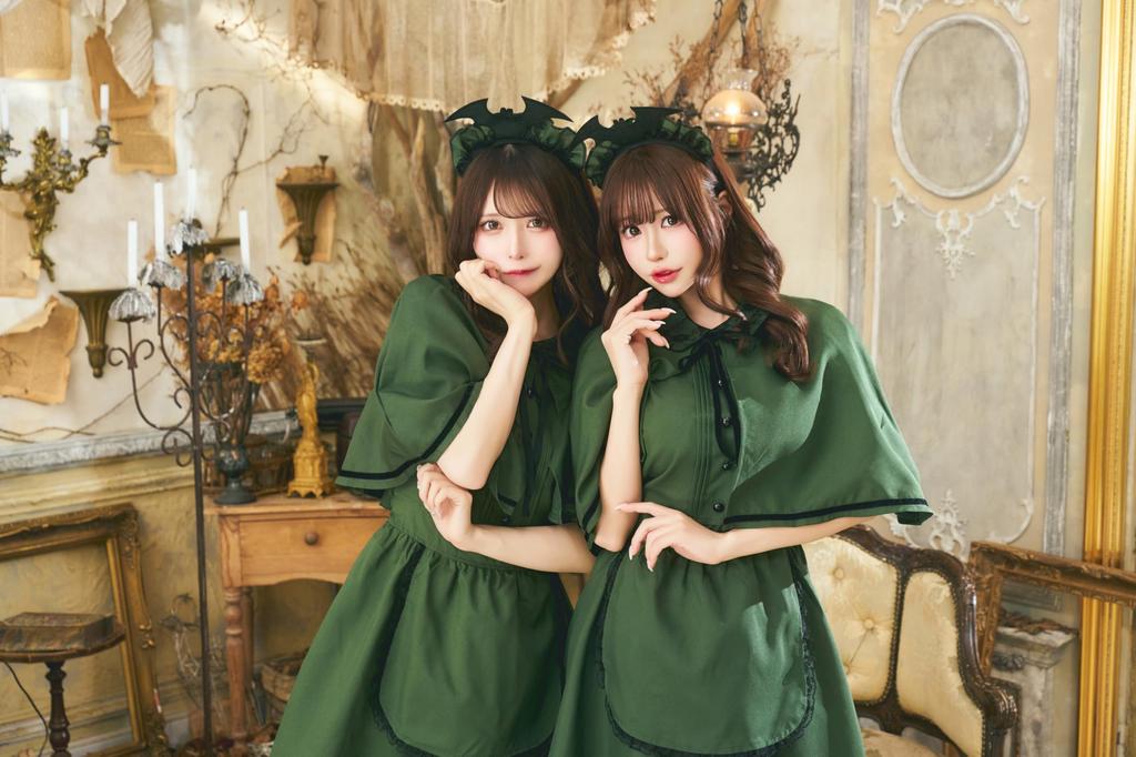 Clearstone Halloween Cosplay Western-Style Maid Mini Dress, Women's, Size M, Green