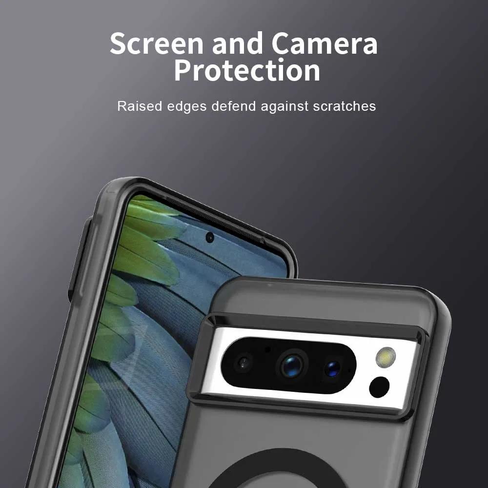 For Google Pixel 9 Pro XL 9A 8A  Matte Candy Color Clear Magnetic Cover For Google Pixel 8 Pro  For Magsafe Wireless Charge Case