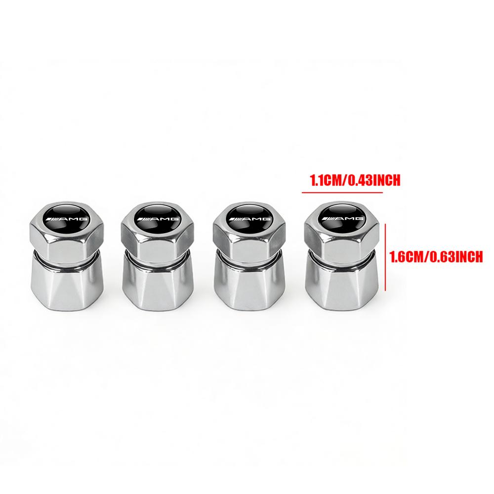 4Pcs Car Tire Valve Caps Metal Wheel Dust Covers Accessories FOR Mercedes Benz AMG W204 W205 W203 W211 W212 W213 W201 W210 W124