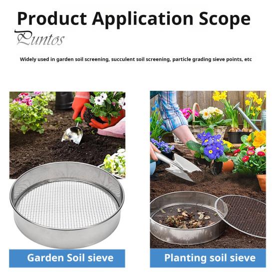 Soil Sifter Set Stainless Steel Sieve Frame with 5 Mesh Sieve Pans Rustproof Garden Sieve Kit for Stones Weeds Filtration