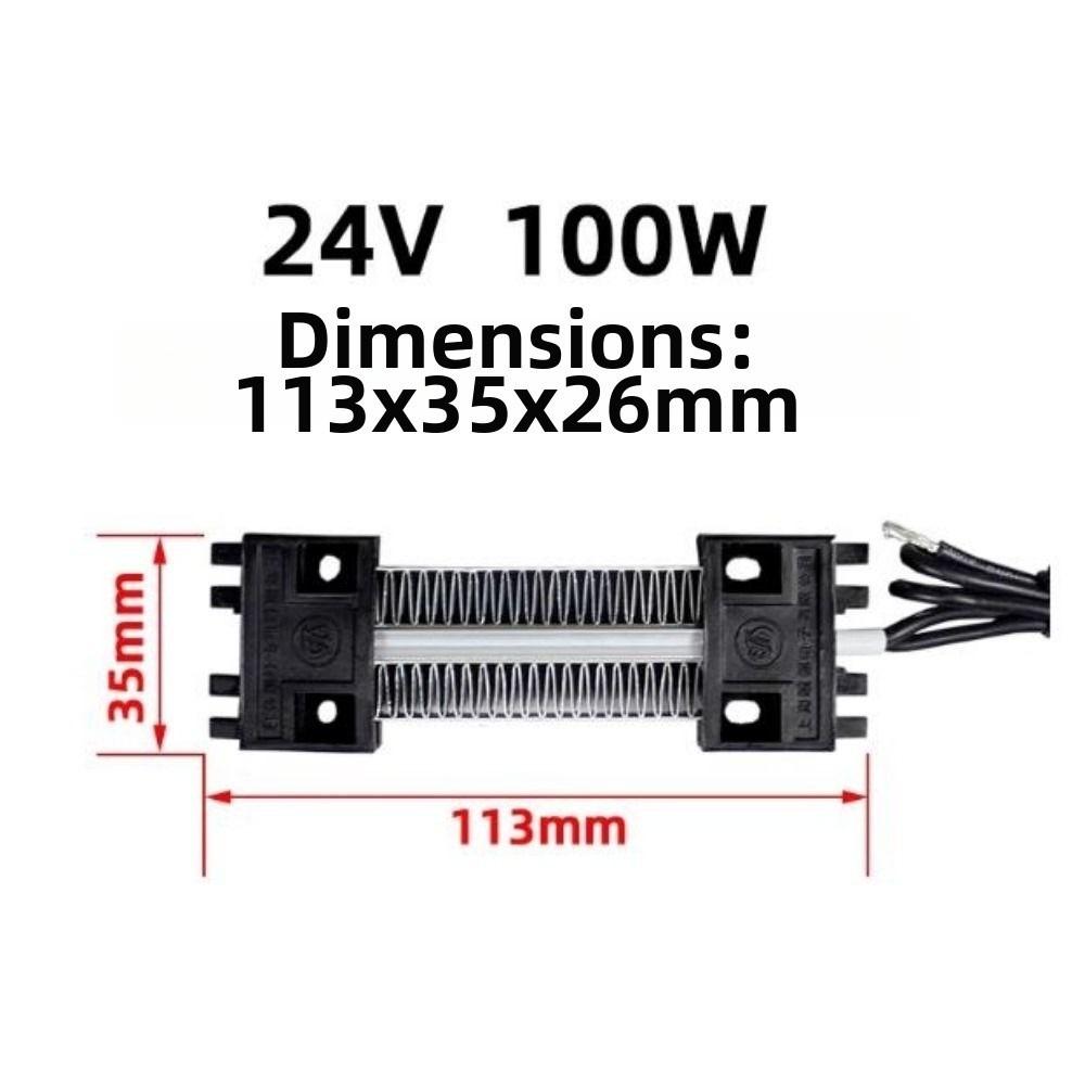 113*35*26mm Insulation-Thermostatic 12V/24V/110V/220V 100W PTC Ceramic Air Heater Heating Element