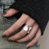 925 Silver Rings for Women Couple Minimalist Handmade Simple Big Open Ring Party Prevent Allergy Jewelry Holiday Gifts