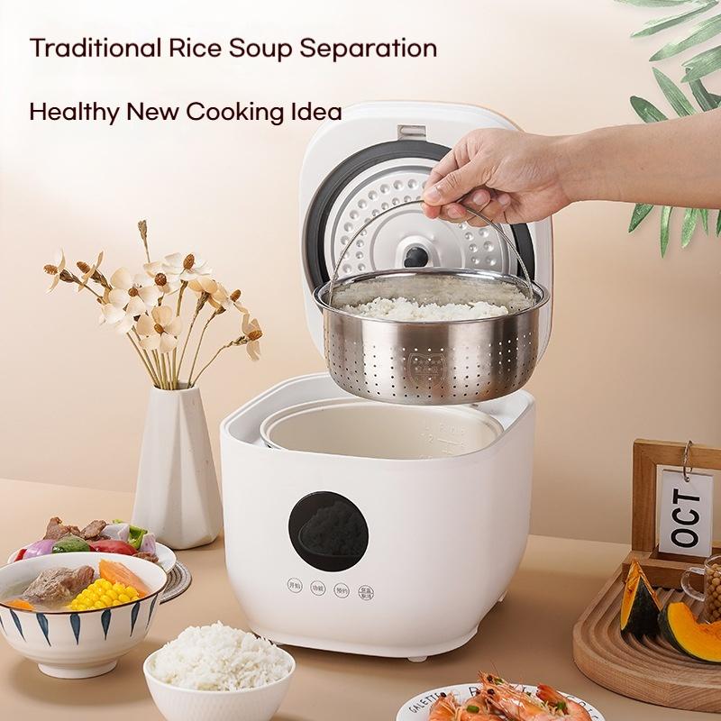 Healthy low-sugar rice cooker, 304 stainless steel steamer, rice-water separation, 3L capacity, ceramic glaze inner pot