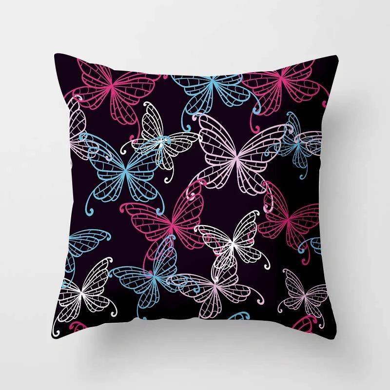Flower Butterfly Decorative Pillowcase Living Room Office Home Pillowcase Car Ornaments