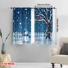 2pcs 2D flat printing Christmas Curtains Winter Wonderland Snowman Versatile 100% Polyester Without Electricity Spring for gold