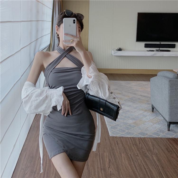 Sleek Halter Bodycon Dress – Chic Waist-Cinching Hip-Hugging Summer Style