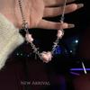 Pink heart thorn necklace - sweet & spicy y2k choker pendant