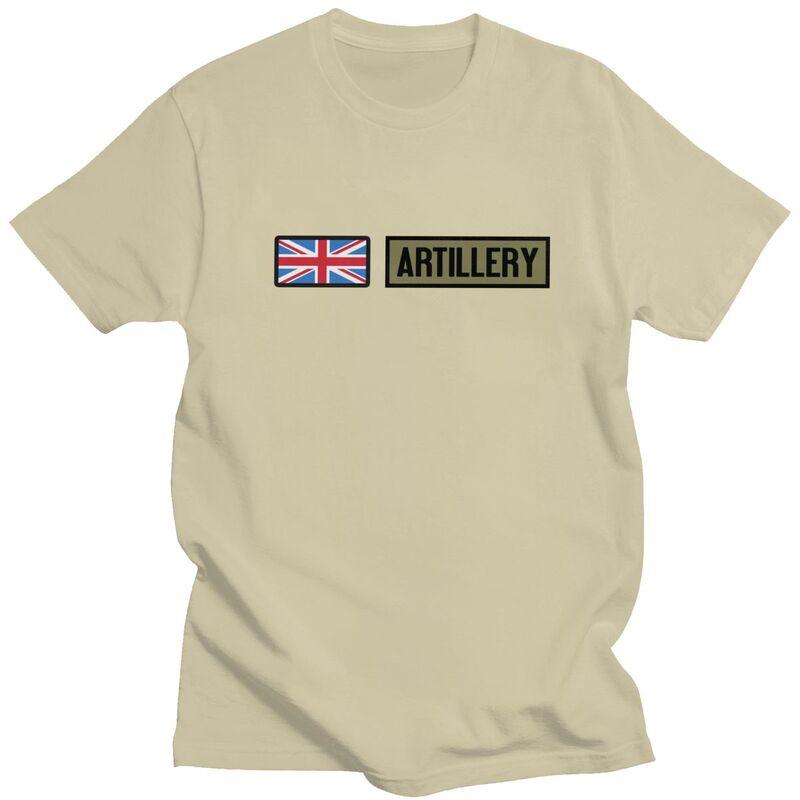 Custom Union Jack British Flag Artillery T Shirt for Men 100 Cotton Tshirt Leisure Tee Short Sleeve Tshirts Loose Fit Clothing