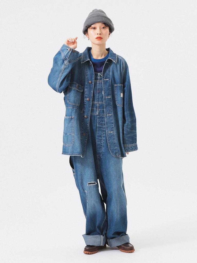 BEAMS BOY Women's BIGMAC Fade Coverall Blouson (Special Order) INDIGO FREE