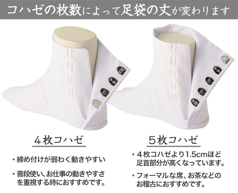 Fukusuke Cotton Calico Tabi Tabi Socks with Sarashi 100 Sizes Fukusuke Size Socks, 5-Ply Lace-Up Lining, Wave-Shaped, Available, Fit, White, 7052-000,