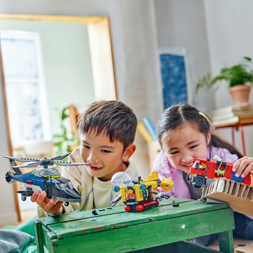 LEGO City Helicopter, Fire Truck, and Submarine Combo Toy, Birthday Gift, Building Blocks, Boys and Girls, Ages 7, 8, and 9, Pretend Play, Vehicles, M
