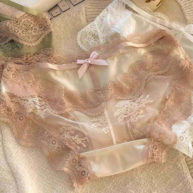 FitonTon Women's Lace & Satin Bikini Underwear (4-Pack)