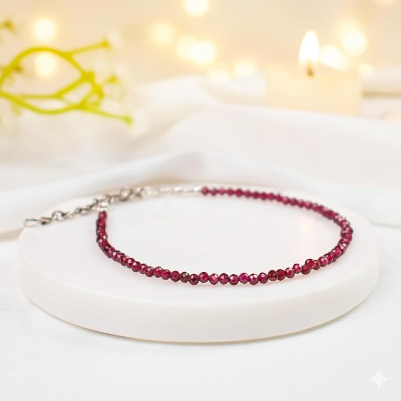 Astrotalk Garnet Anklet | Stone of Courage, Protection & Stability | Garnet Anklet for Women | Best Gift for Woman | Spi