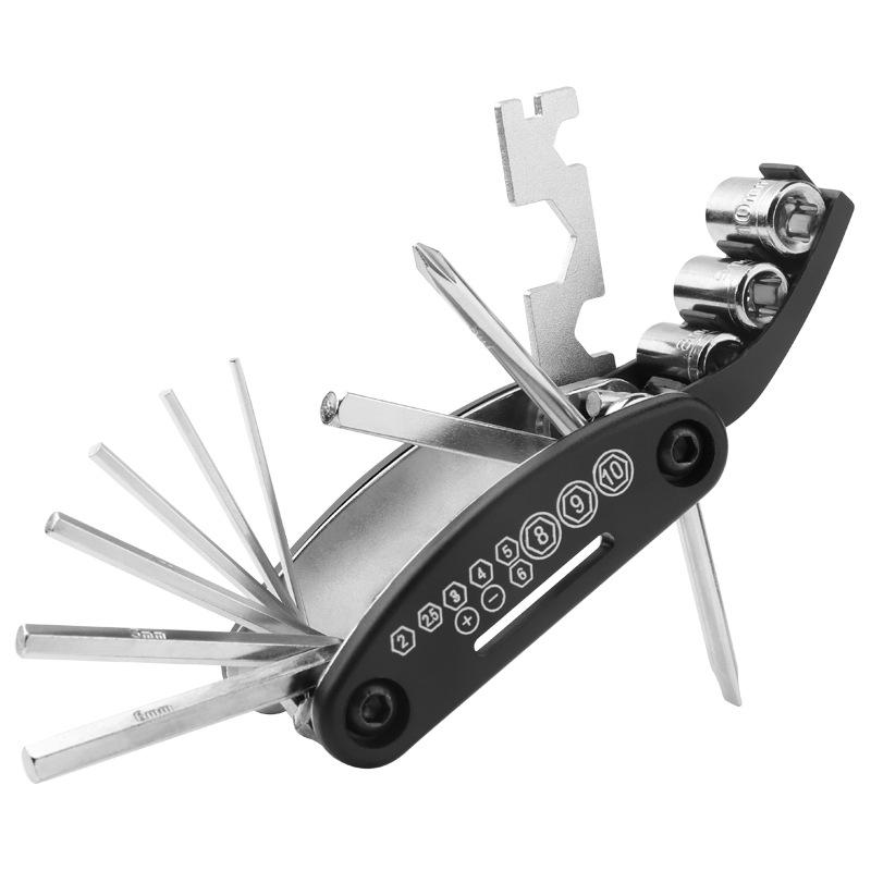 1Pc Bicycle Repair Tools Repair Combination Tire Repair Tool Multifunctional Folding Repair Tool Wrench Set